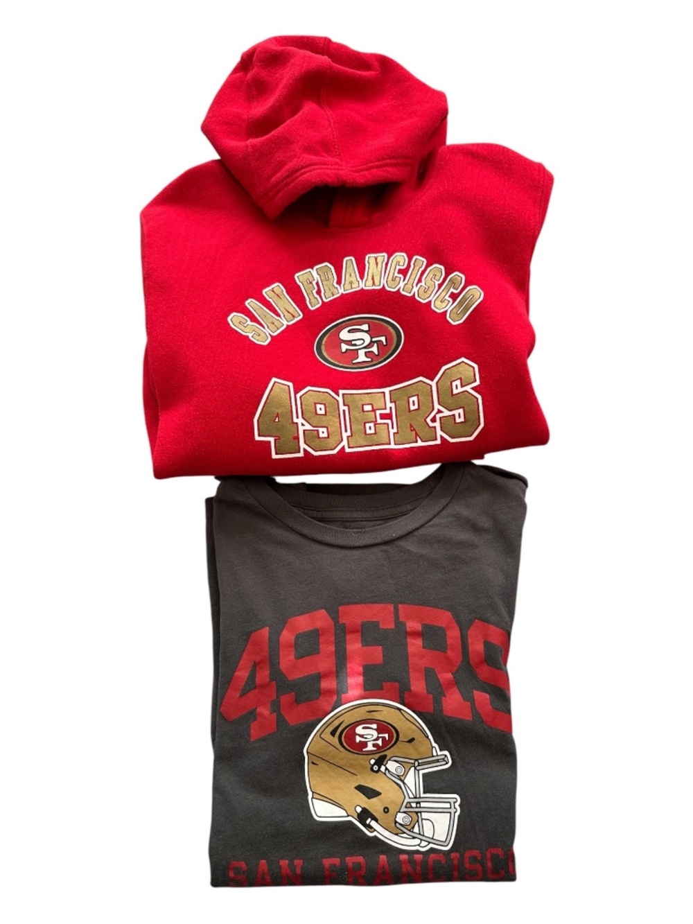 🏈 SF 49ers NFL Team Apparel Red Youth Large 14/16 Hoodie Nike T-Shirt Size L